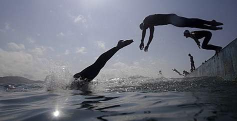 Competitors Will Jump in the Guanabara Bay, no Matter What. (Ricardo Moraes/Reuters)